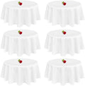 Showgeous 70 Inch White Round Tablecloths, Polyester Table Covers