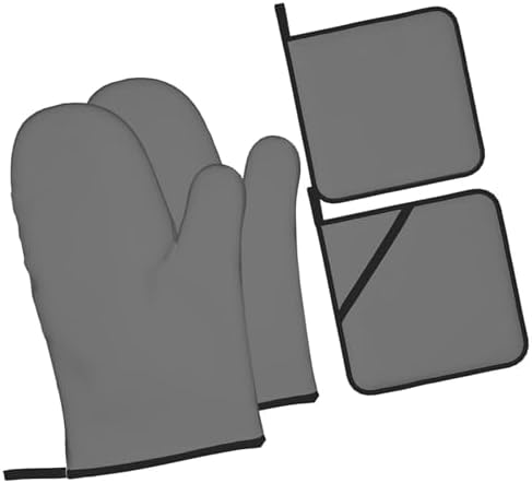 4Pcs Oven Mitts and Potholders, Modern Minimalist Dusty Grey Oven