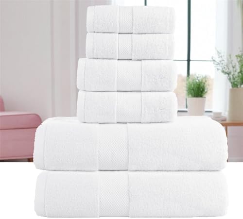 Soft Towel Bath Towels 6 Piece Towel Set,2 Bath Towels 2 Hand Towels 2