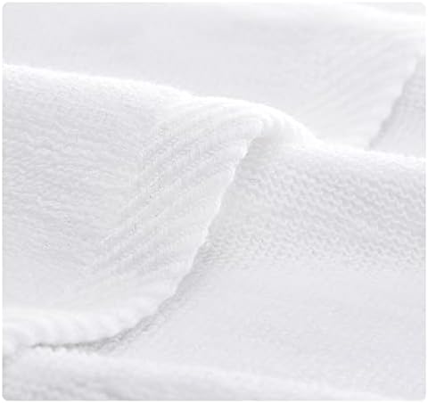 6 Piece Pure White Towel Set-Thick Face Towel,32 Double Strands,Fine