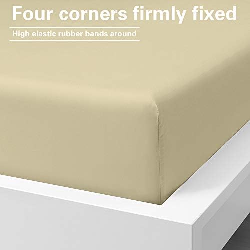 FLXXIE Twin Extra-Long Fitted Sheet Only, Brushed Microfiber Deep
