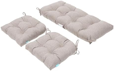 QILLOWAY Outdoor Patio Cushions Set of 3, Wicker Furniture Cushions
