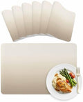 Gradient Beige Brown Leather Placemats Set of 6,12x18 Inch,Color