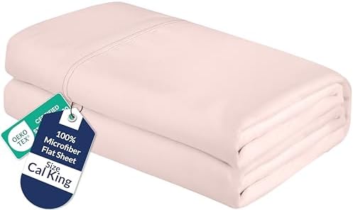 Royale Linens California King Flat Sheet - Ultra Soft Brushed 1800