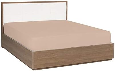 Fitted Sheet Queen Taupe - Soft Silky Satin Bed Sheet - Wrinkle Free