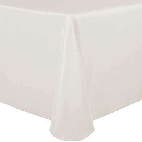 Ultimate Textile 60x120-Inch Oval Polyester Tablecloth, Oyster