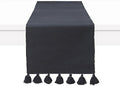 PurpleEssences Solid Ribbed Table Runner, 13x72 in - Mineral Gray