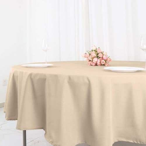 Tableclothsfactory 90" Nude Polyester Round Tablecloth, Reusable Linen