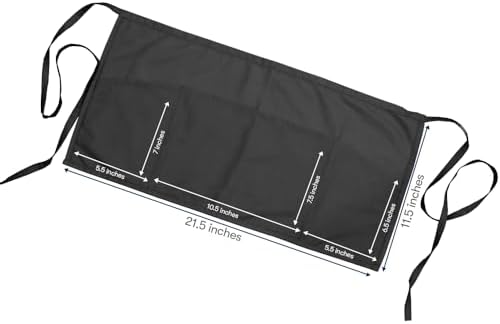 HEEDFIT Server Apron with 3 Pockets, Waist Apron, Waitress Apron for