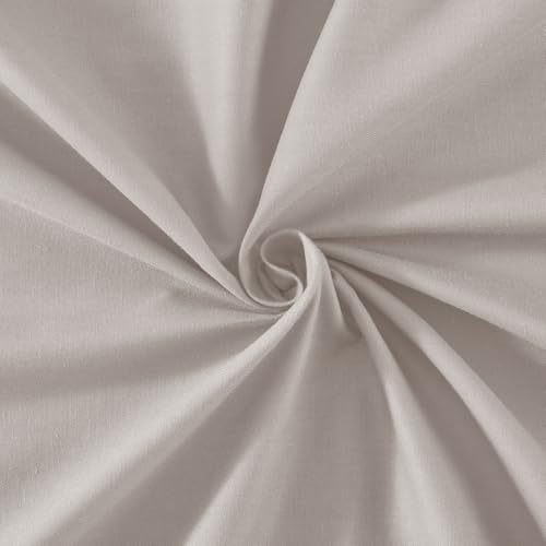 Homiest Beige Cotton Fitted Sheet & Pillowcase Set, Twin 400TC