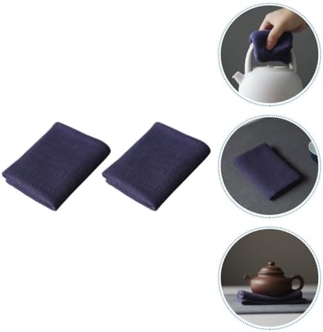 TEHAUX Thickened Kitchen Tea Towels 2pcs Set Blue Cotton-Linen