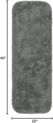 Garland Rug Finest Luxury Dark Gray 22 in. x 60 in. Ultra Plush