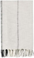 Pemberly Row Cotton Linen Throw Blanket, 50"x70", Ivory/Gray
