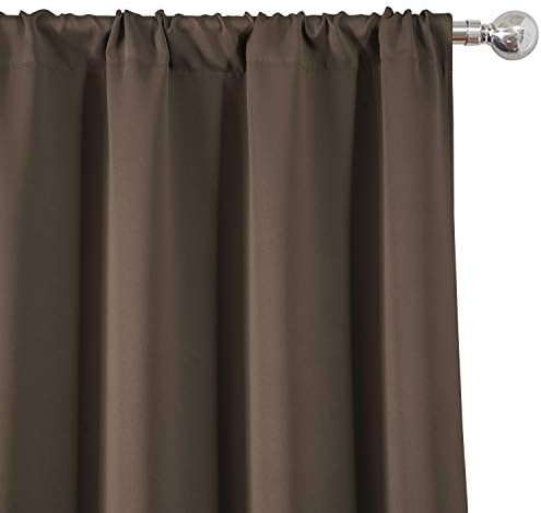 LEMOMO Chocolate Brown Blackout Curtains/52 x 72 Inch/Set of 2 Panels