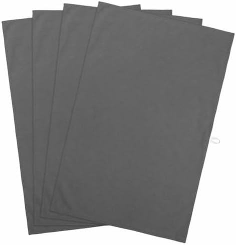 Charcoal Gray Kitchen Towels Set of 4 Vintage Minimalist Solid Color