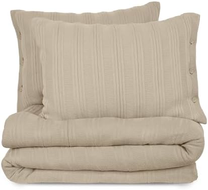 Vellux Malmo 3-Piece Blanket Set – King Size – Striped Knit