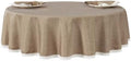 Flaxen 70inch Round Polyester Linen Farmhouse Tablecloth