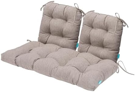 QILLOWAY Outdoor Patio Cushions Set of 3, Wicker Furniture Cushions