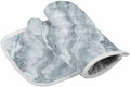 Quilted Cotton Terry Cloth Oven Mitt, Pot Holder Marble Ripple Art
