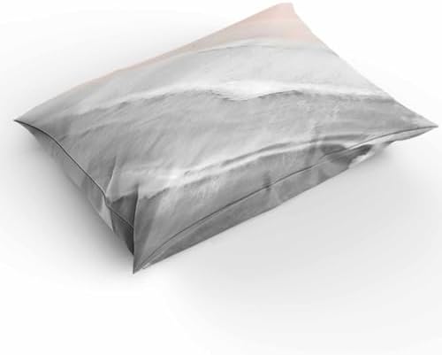 Duvet Cover Set Full, Boho Beach Waves Gray Gradient 3 Piece Bedding