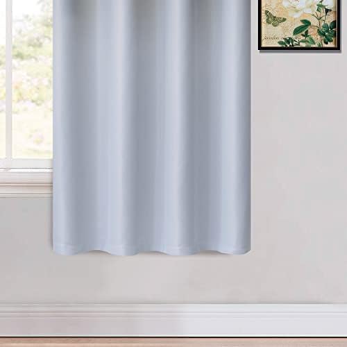 Yakamok 63 Inch Grey and Greyish White Ombre Curtains Room