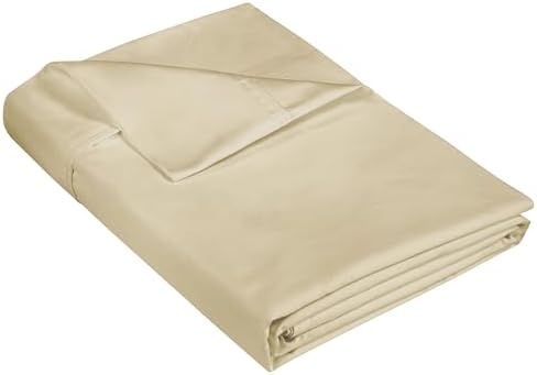 One Piece Flat Sheet Egyptian Cotton Oversized Size (Solid Beige)