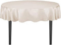 LinenTablecloth 70-Inch Round Satin Tablecloth Beige