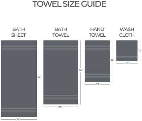 Performance Cotton 6-Piece Bath Towel Set in Textured Grey