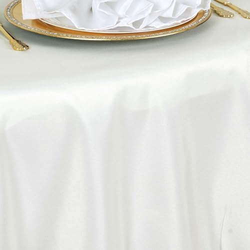 Efavormart 90" Round Ivory Wholesale Linens Polyester Round Tablecloth