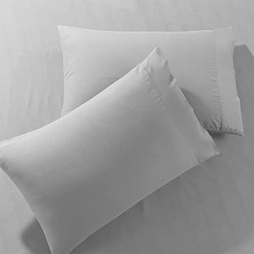 Duvet Cover King [3-Piece, Light Grey] - 1 Comforter Protector with
