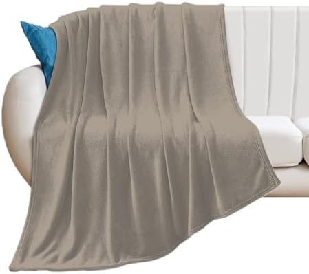 Plush Throw Blanket, Simple Stylish Chic Taupe Brown Throws for Couch