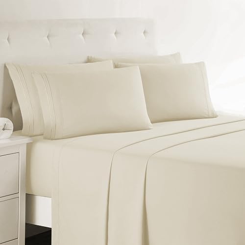 Clara Clark Full Sheets, 6 Piece Set - Hotel Luxury Bed Sheets, Super