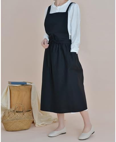 Adjust Cotton Linen Cooking Apron, Fabric Coffee Restaurant Canvas