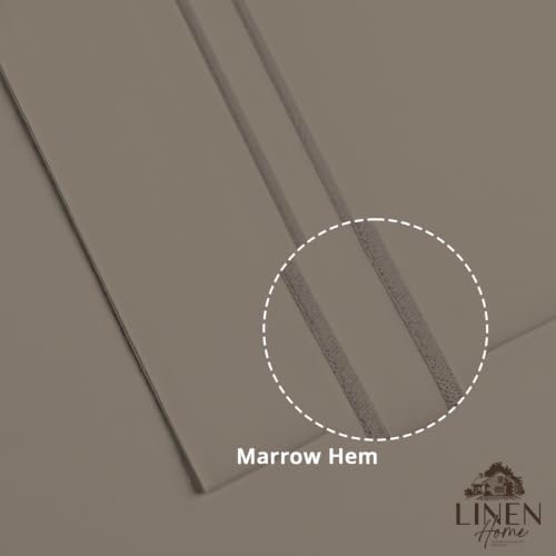 Linen Home 100% Cotton Marrow Percale Sheet Set, King Size, Charcoal