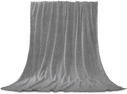 Vintage Gray Throw Blanket Modern Minimalist Pure Color Flannel Fleece