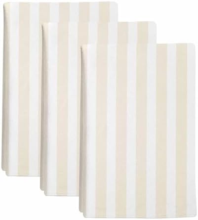 Kitchen Towels Set 3 Pack Cream Stripes Absorbent Dish Towels for