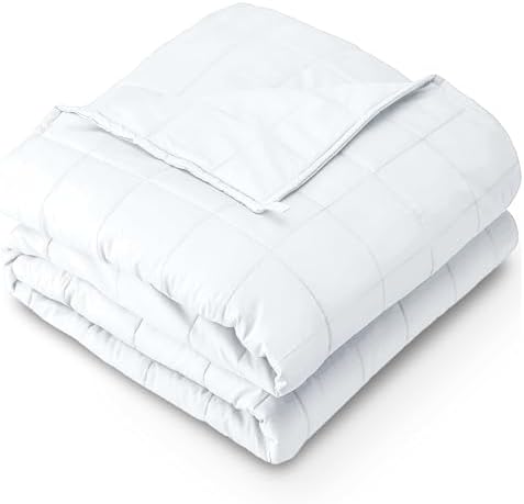 Bare Home Cotton Weighted Blanket (White, 48"x72" 15lbs)