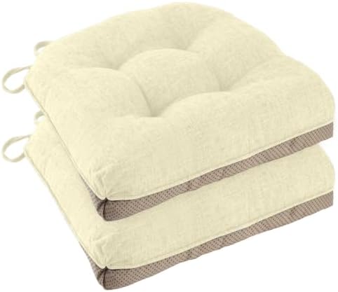 Chair Cushions for Dining Chairs Set of 2, 18"x18"x3", Beige