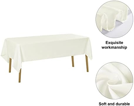 60x102 Ivory Tablecloth - Stain and Wrinkle Resistant Washable