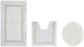Tufted Cotton White Ivory Bathroom Rugs Sets 3 Piece