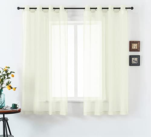 DUALIFE 63 Inch Length Curtain Drapes for Bedroom Grommet Light