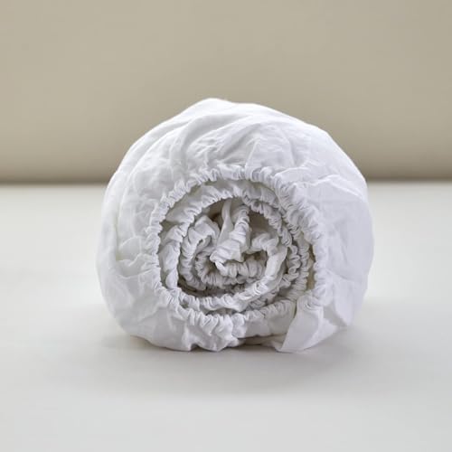 Simple&Opulence 100% Linen Fitted Sheet Cal King, 14 Inch Deep Pocket