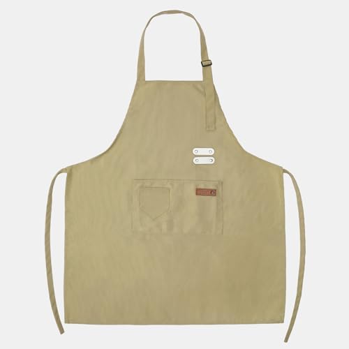 Vinchef New Soft Canvas Apron, Adjustable Neck Strap, Large Pocket