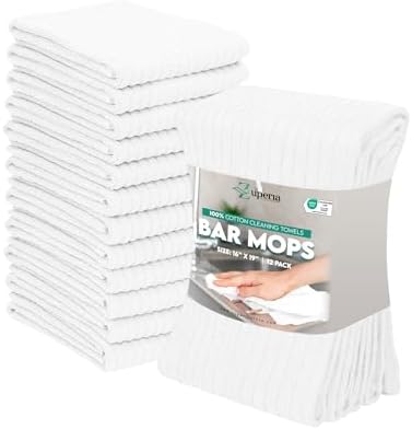 ZUPERIA Bar Mop Kitchen Towels - Pack of 12 (16"x19”) 100% Ring Spun