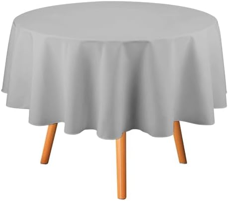 Solid Color Light Gray Elegant Modern Tablecloth Washable Dinng Table