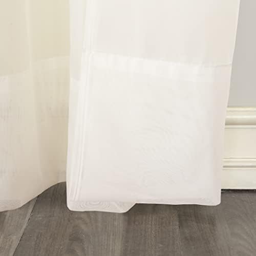 No. 918 Emily Sheer Voile Tab Top Curtain Panel, 59" x 84", Eggshell