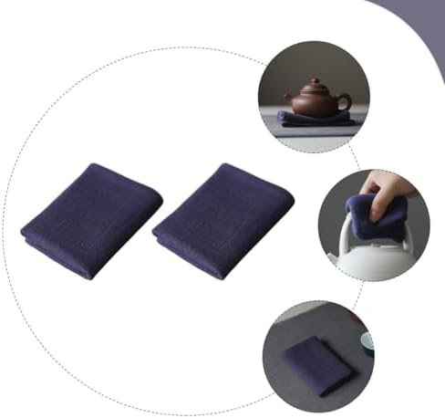 TEHAUX Thickened Kitchen Tea Towels 2pcs Set Blue Cotton-Linen