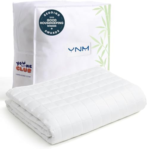 YnM Cooling Weighted Blanket for Adults, 10lbs Heavy Bed Throw for One