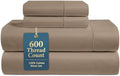 600TC 100% Cotton Full Size Sheet Sets - Silky Smooth Sateen Weave