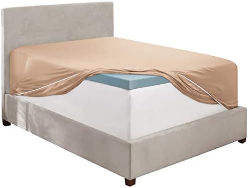 Nestl Taupe Queen Size Fitted Sheet - Extra Deep Pocket, 1800